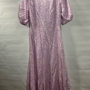 Who What Wear Lilac Patterned Long Sleeve Dress